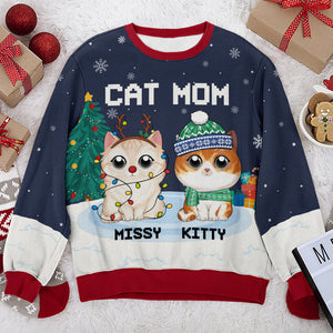 The Most Beautiful Time Of Year - Cat Personalized Custom Ugly Sweatshirt - Unisex Wool Jumper - Christmas Gift For Pet Owners, Pet Lovers
