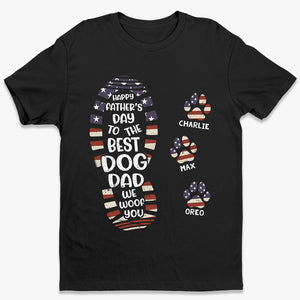 Bonne fête des pères au meilleur papa de chien - T-shirt patriotique unisexe personnalisé, sweat à capuche, sweat-shirt - Fête des pères, Jour de l'Indépendance, 4 juillet, cadeau pour les propriétaires d'animaux, amoureux des animaux
