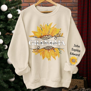 J'aime ma grand-mère - Sweat-shirt unisexe personnalisé avec motif sur la manche - Cadeau de Noël pour grand-mère