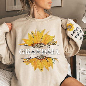 J'aime ma grand-mère - Sweat-shirt unisexe personnalisé avec motif sur la manche - Cadeau de Noël pour grand-mère