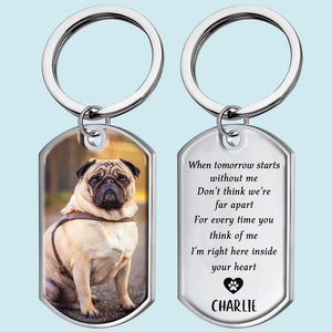 Porte-clés photo personnalisé « Forever My Furry Angel » - Cadeau de condoléances pour les propriétaires et les amoureux des animaux