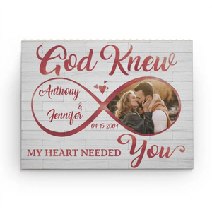 Photo personnalisée « Mon cœur avait besoin de toi » – Blocs de construction rectangulaires horizontaux personnalisés pour couple – Cadeau pour mari et femme, anniversaire
