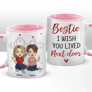 J'aimerais que tu vives plus près - Tasse personnalisée avec accents personnalisés - Cadeau pour meilleures amies, meilleures amies, sœurs