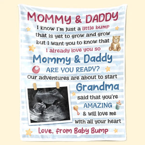Couverture personnalisée avec photo « Maman, papa, es-tu prêt » ? Cadeau de naissance, cadeau pour la première maman, le premier papa.
