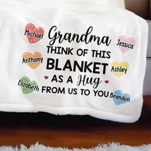 Couverture câline avec les petits-enfants - Couverture personnalisée pour la famille - Cadeau pour grand-mère