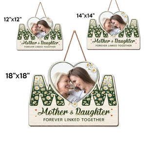 Photo personnalisée « Nous sommes liés à jamais » – Panneau en bois personnalisé pour décoration d'intérieur familiale – Cadeau de pendaison de crémaillère pour maman