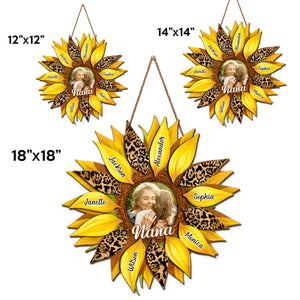 Photo personnalisée : les fleurs sont apaisantes à regarder – Panneau en bois personnalisé pour la décoration de la maison – Cadeau de pendaison de crémaillère pour maman et grand-mère