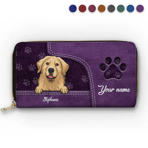 Les animaux de compagnie nous rendent la vie plus belle ! Portefeuille long en cuir personnalisé pour chien et chat ! Cadeau pour propriétaires et amoureux des animaux.