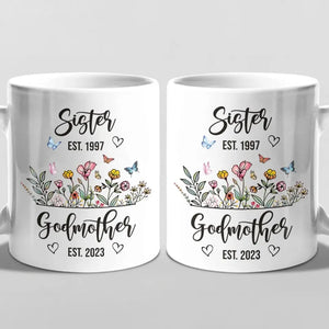 De meilleure amie à marraine - Mug personnalisé pour meilleure amie - Cadeau pour meilleures amies, meilleures amies, sœurs
