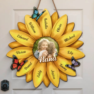 Photo personnalisée « La meilleure grand-mère du monde » - Panneau en bois personnalisé pour décoration d'intérieur - Cadeau de pendaison de crémaillère pour maman et grand-mère