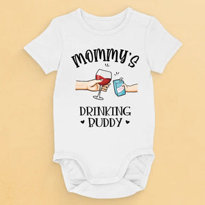 Votre partenaire de beuverie, maman - Body bébé personnalisé pour la famille - Cadeau de fête des mères, de baby shower, pour la première maman