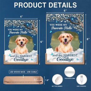 Photo personnalisée que vous auriez vécue pour toujours - Veilleuse LED 3D en noyer personnalisée et personnalisée - Cadeau de condoléances pour les propriétaires et les amoureux des animaux