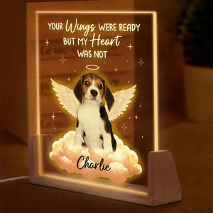 Photo personnalisée que vous avez laissée sur mon cœur – Veilleuse LED 3D en noyer personnalisée en forme de cœur – Cadeau de condoléances pour les propriétaires et les amoureux des animaux