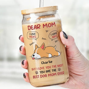 Nous t'aimons le plus - Tasse en verre personnalisée pour chien, tasse à café glacé - Fête des Mères, cadeau pour les propriétaires d'animaux, amoureux des animaux