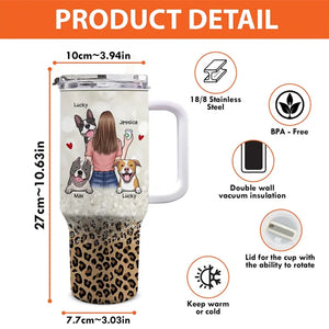 Un lien indéfectible - Gobelet personnalisé en acier inoxydable de 1 134 ml avec poignée pour chien - Cadeau pour propriétaires et amoureux des animaux