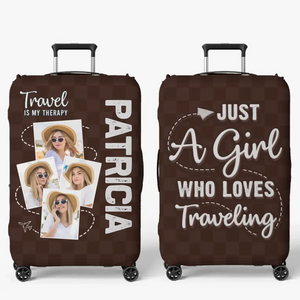 Housse de bagage personnalisée avec photo « Alors l'aventure commence » - Cadeau de vacances, cadeau pour les amoureux du voyage d'aventure