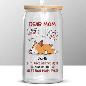 Nous t'aimons le plus - Tasse en verre personnalisée pour chien, tasse à café glacé - Fête des Mères, cadeau pour les propriétaires d'animaux, amoureux des animaux