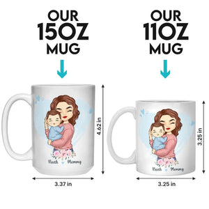 Le bonheur d'une mère est comme un phare - Mug personnalisé pour la famille - Cadeau pour la fête des mères, la baby shower, la première maman
