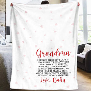 Enveloppez-vous de mon amour - Couverture familiale personnalisée - Fête des Mères, cadeau pour maman, grand-mère
