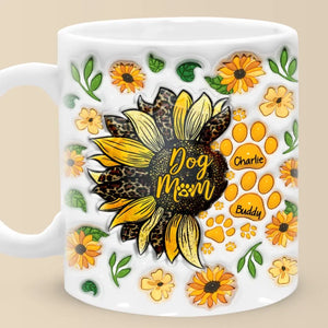 Votre amour brille comme un tournesol - Mug personnalisé effet gonflé 3D pour chien et chat - Fête des Mères, cadeau pour les propriétaires d'animaux et les amoureux des animaux