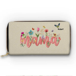 Nous avons la meilleure maman du monde - Portefeuille long en cuir personnalisé pour la famille - Cadeau pour la fête des mères, maman, grand-mère