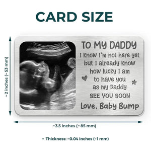 Carte portefeuille personnalisée en aluminium avec photo pour papa pour la première fois, à emporter avec vous ! Cadeau pour la fête des pères et un anniversaire.