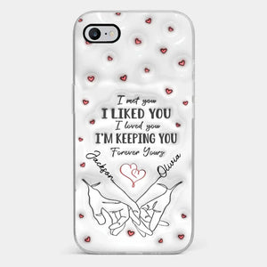 De notre premier baiser jusqu'à notre dernier souffle - Coque de téléphone transparente personnalisée avec effet gonflé en 3D - Cadeau pour mari et femme, anniversaire