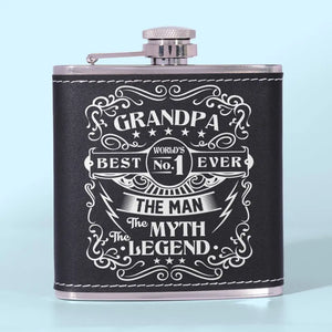 L'Homme Le Mythe La Légende - Flasque Personnalisée Familiale - Fête des Pères, Cadeau pour Papa, Grand-Père