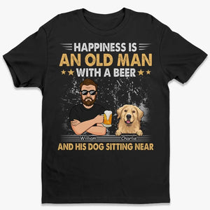 À la santé de mon bonheur simple ! T-shirt unisexe personnalisé pour chien, sweat à capuche, sweat-shirt ! Cadeau pour la fête des pères, pour les propriétaires d'animaux et les amoureux des animaux.