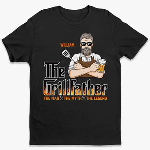 Le Grillfather, le vrai maître - T-shirt unisexe personnalisé pour la famille, sweat à capuche, sweat-shirt - Fête des pères, cadeau pour papa, grand-père