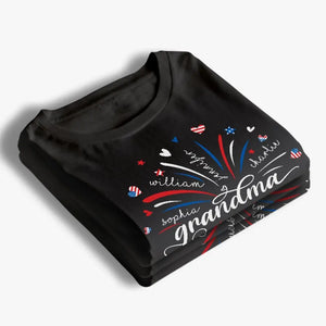 Les petits cœurs de grand-mère - T-shirt unisexe personnalisé, sweat à capuche, sweat-shirt - Fête des Mères, 4 juillet, cadeau pour maman, grand-mère
