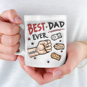 Tu es le meilleur papa chat du monde - Mug personnalisé effet gonflé 3D imprimé chien et chat - Fête des pères, cadeau pour propriétaires d'animaux, amoureux des animaux
