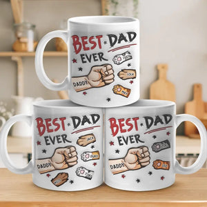 Tu es le meilleur papa chat du monde - Mug personnalisé effet gonflé 3D imprimé chien et chat - Fête des pères, cadeau pour propriétaires d'animaux, amoureux des animaux