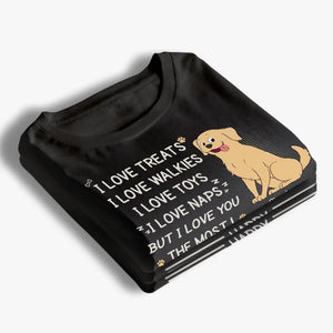 J'adore les friandises, mais c'est toi que je préfère - T-shirt unisexe personnalisé pour chien, sweat à capuche, sweat-shirt - Fête des pères, cadeau pour les propriétaires d'animaux, amoureux des animaux