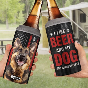 Photo personnalisée : « Tiens ma boisson, je dois caresser ce chien » – Gobelet isotherme 4 en 1 personnalisé pour chien – Cadeau pour la fête des pères, pour les propriétaires d'animaux et les amoureux des animaux.