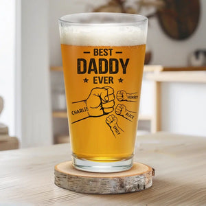 Derrière chaque bon enfant se cache un bon papa - Verre à bière personnalisé pour la famille - Fête des pères, cadeau pour papa, grand-père