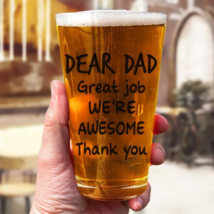 Photo personnalisée Je suis génial Merci - Verre à bière personnalisé pour la famille - Fête des pères, cadeau pour papa, grand-père