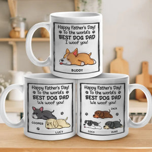 Au meilleur papa chien du monde, je t'aime ! Mug personnalisé avec effet gonflable en 3D, imprimé chien ! Cadeau pour la fête des pères, pour les propriétaires d'animaux et les amoureux des animaux.