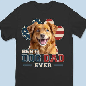 T-shirt, sweat à capuche et sweat-shirt unisexe personnalisé avec photo « Heureux d'être avec le meilleur papa » pour chien et chat - Fête des pères, cadeau pour les propriétaires d'animaux et les amoureux des animaux