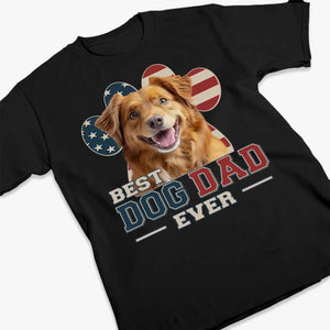 T-shirt, sweat à capuche et sweat-shirt unisexe personnalisé avec photo « Heureux d'être avec le meilleur papa » pour chien et chat - Fête des pères, cadeau pour les propriétaires d'animaux et les amoureux des animaux