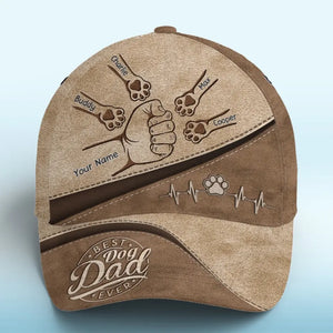 Les chiens laissent des empreintes de pattes sur nos cœurs ! Casquette personnalisée pour chien, casquette classique à imprimé intégral ! Cadeau pour la fête des pères, pour les propriétaires d'animaux et les amoureux des animaux.