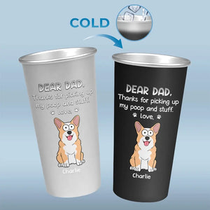 Cher papa, tu es génial ! Tasse personnalisée en aluminium changeant de couleur pour chien - Cadeau pour les propriétaires d'animaux et les amoureux des animaux