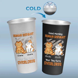 Merci pour vos collations quotidiennes - Gobelet personnalisé en aluminium à changement de couleur pour chat - Cadeau pour les propriétaires et les amoureux des animaux