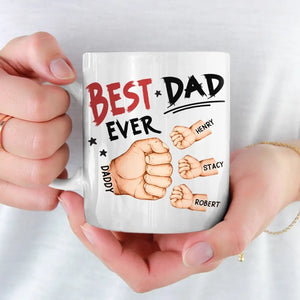 Heureux de t'avoir dans ma vie - Tasse personnalisée familiale - Fête des pères, cadeau pour papa, grand-père