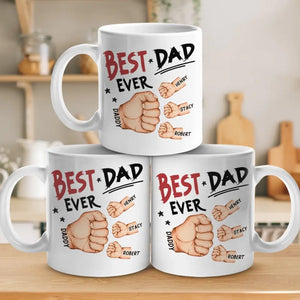 Heureux de t'avoir dans ma vie - Tasse personnalisée familiale - Fête des pères, cadeau pour papa, grand-père