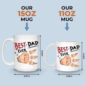 Heureux de t'avoir dans ma vie - Tasse personnalisée familiale - Fête des pères, cadeau pour papa, grand-père
