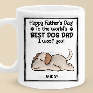 Au meilleur papa chien du monde, je t'aime ! Mug personnalisé avec effet gonflable en 3D, imprimé chien ! Cadeau pour la fête des pères, pour les propriétaires d'animaux et les amoureux des animaux.
