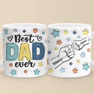 Papa, tu es mon ancre dans une mer agitée - Mug personnalisé en 3D avec effet gonflé - Cadeau pour la fête des pères
