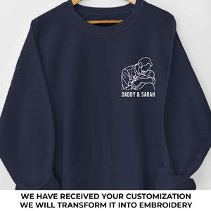 Sweat-shirt brodé personnalisé avec photo « Le meilleur papa du monde » - Cadeau pour la fête des pères