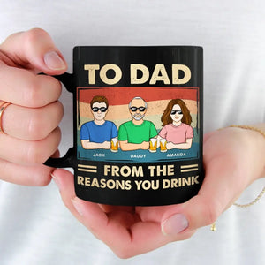 Quand vous avez besoin d'une réelle compréhension, un père est toujours là - Tasse noire personnalisée pour la famille - Fête des pères, cadeau pour papa, grand-père
